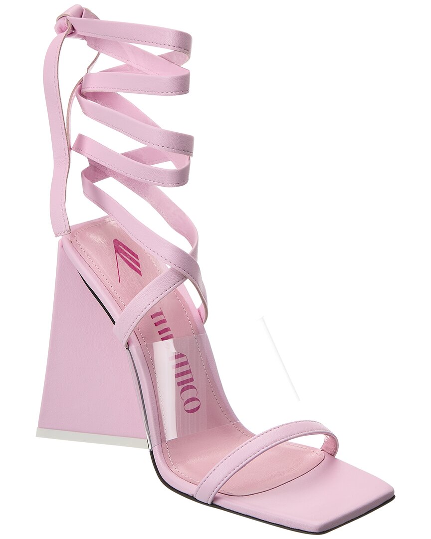 Shop Attico The  Isa Vinyl & Leather Sandal In Pink