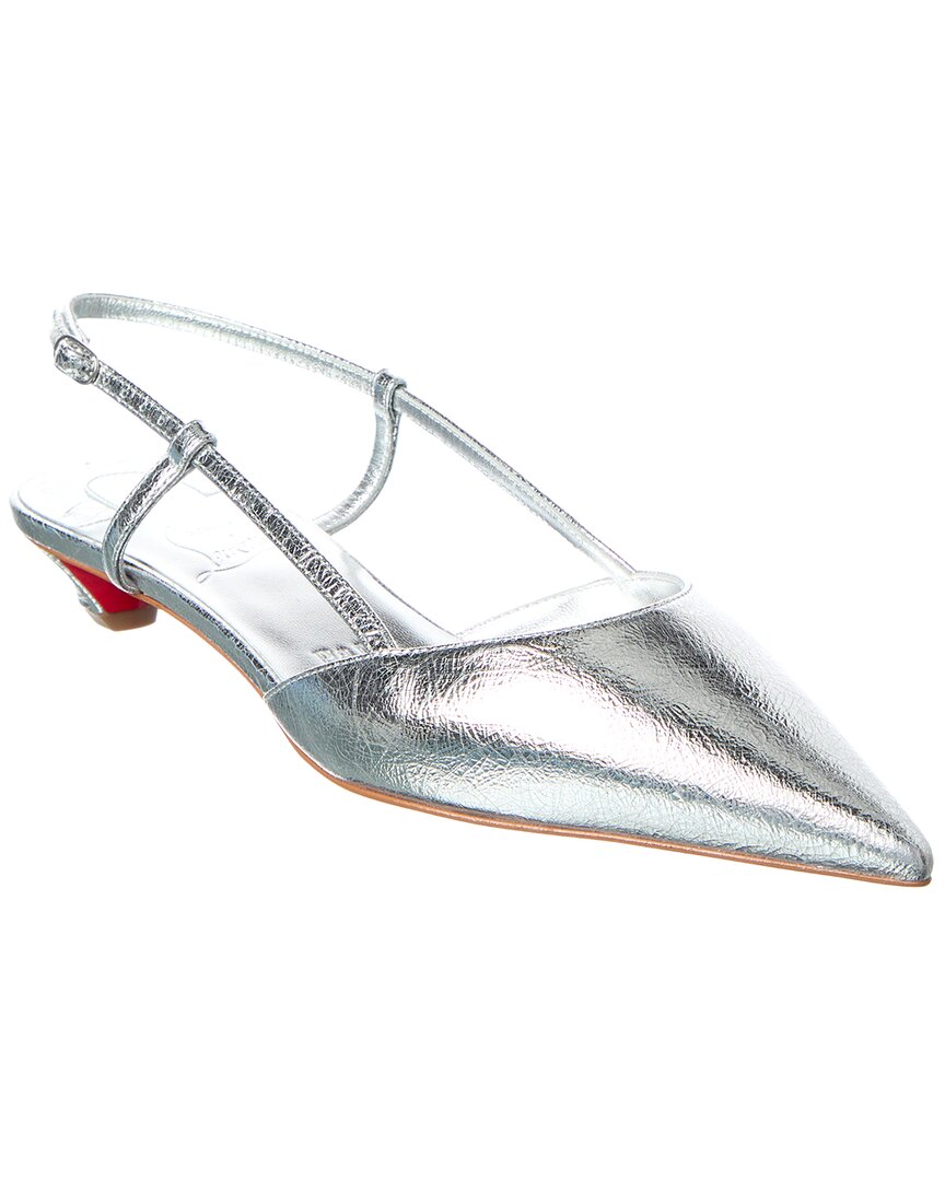 Christian Louboutin Miss Z Slingina 25 Leather Slingback Pump In Gray