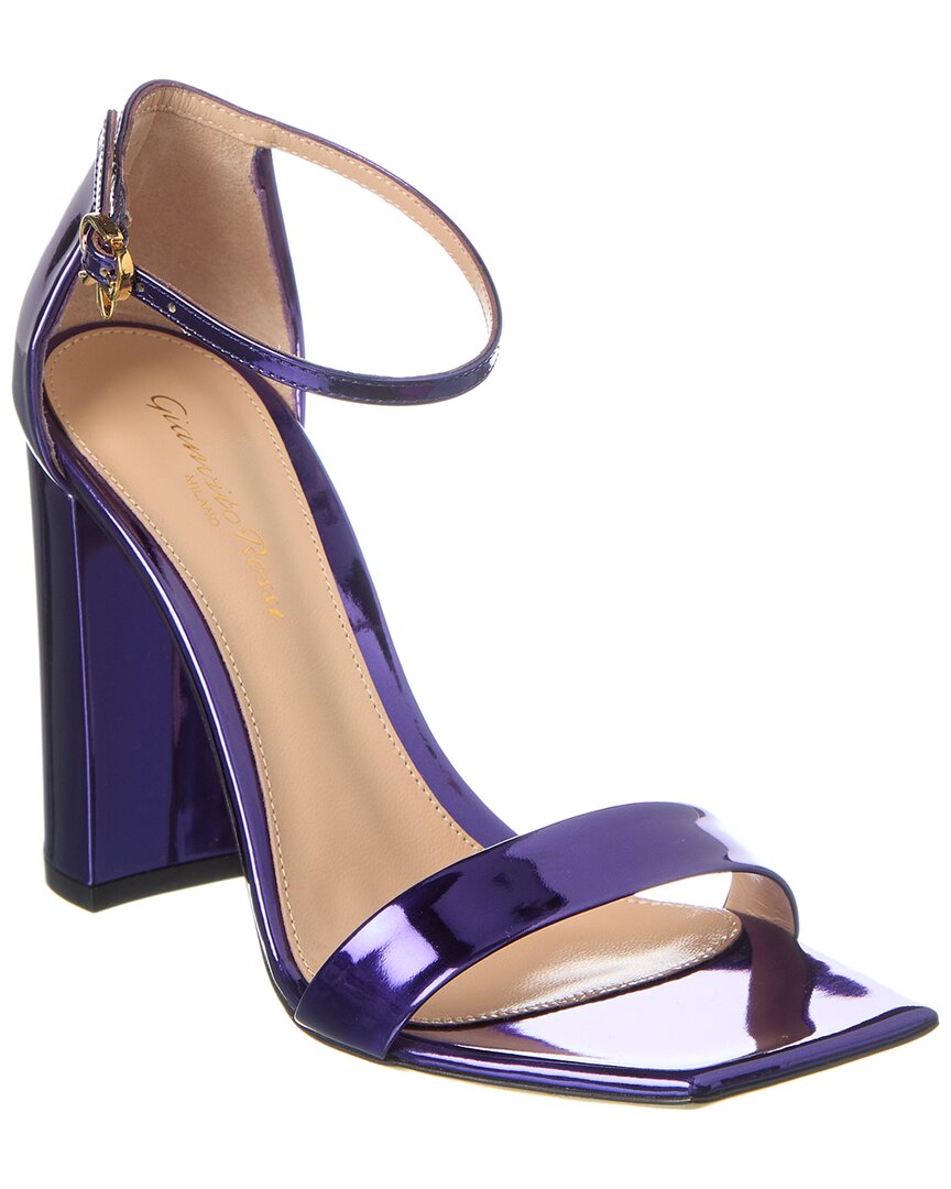 Shop Gianvito Rossi 100 Leather Sandal In Blue