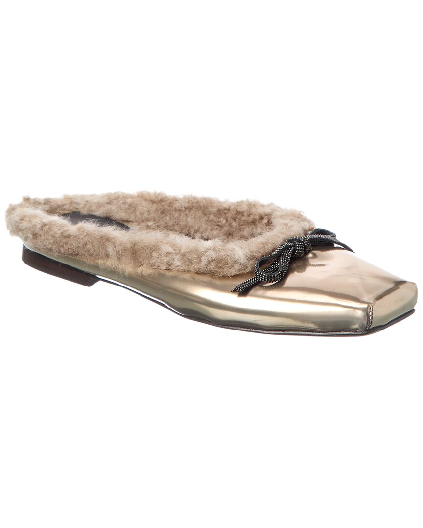 Brunello Cucinelli Leather Mule In Multi