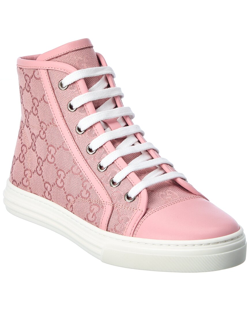 Women's Gucci GG Monogram High Top Sneakers Shoes 426186 Pink Size 36  a1