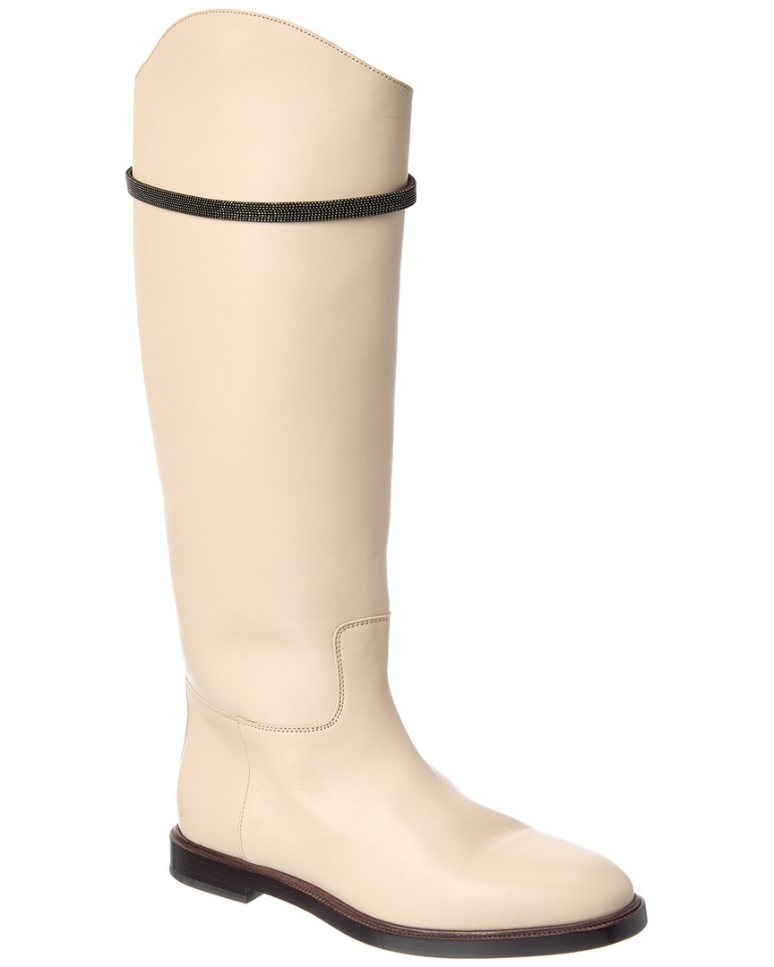 Brunello Cucinelli Leather Boot In White