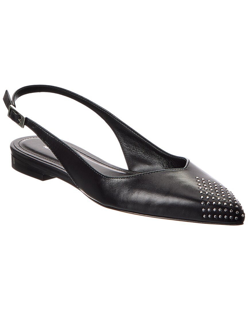 Isabel Marant Branee Leather Slingback Ballet Flat In Black