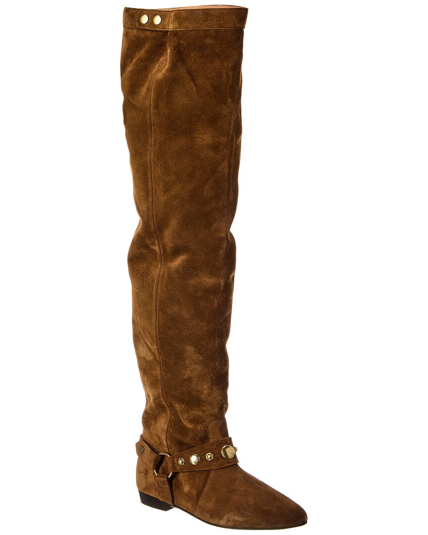 Isabel Marant High Suede Over-the-knee Pointed Toe Boot In Brown