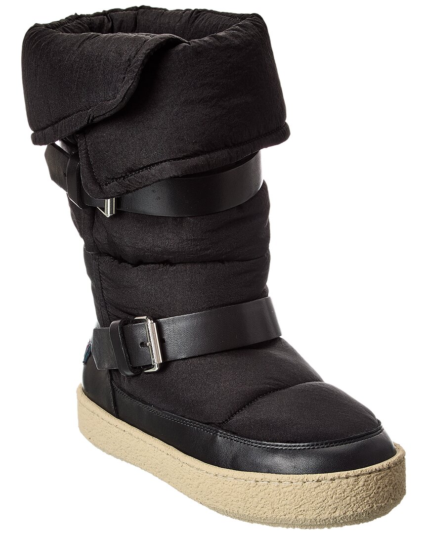 Isabel Marant Zenora Nylon & Leather Snow Boot In Black