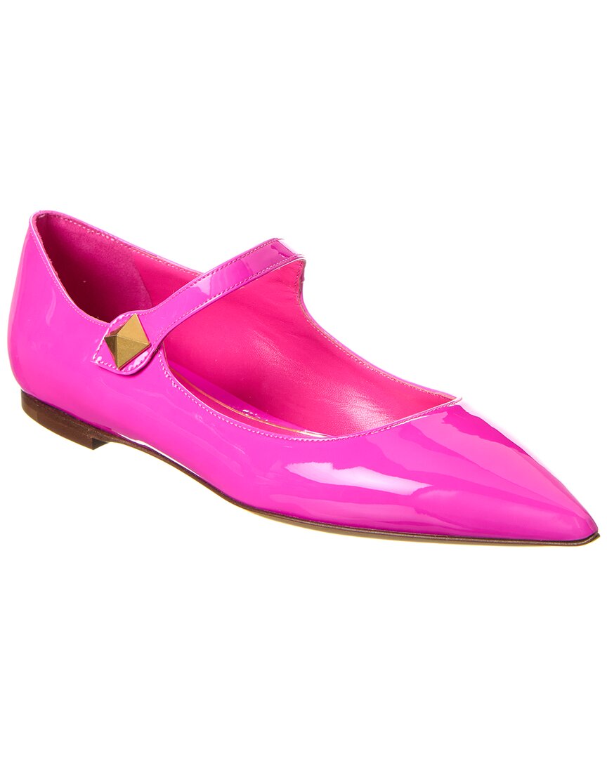 Shop Valentino Tiptoe Patent Flat In Pink