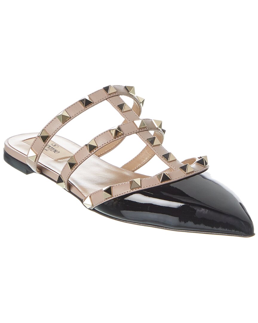 Valentino Garavani Patent Leather Rockstud Mule In Nude