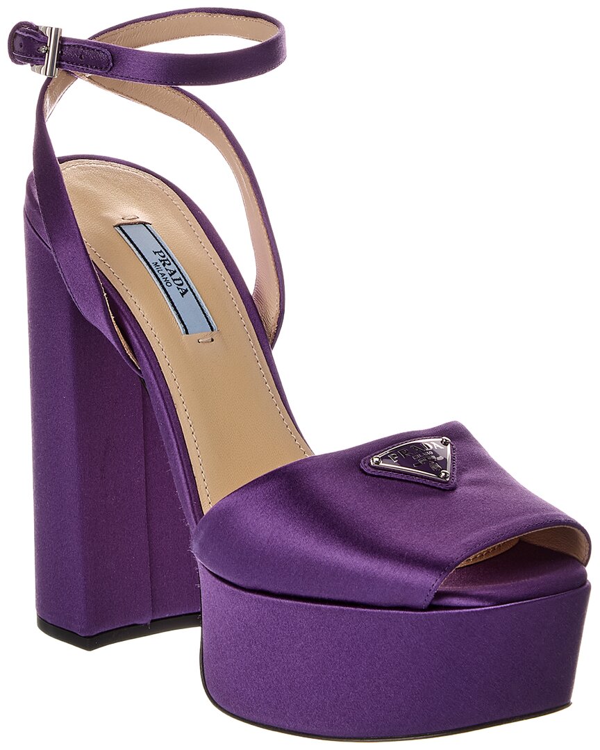 Prada Satin Platform Sandal In Purple