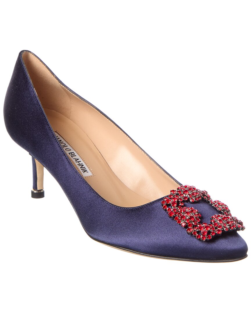 Manolo Blahnik Hangisi 100 Satin Pump In Purple