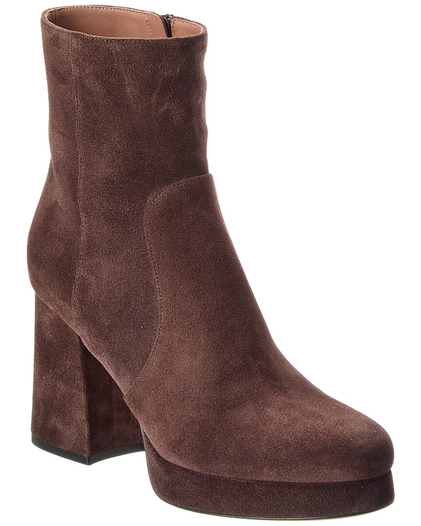 Valentino Fawcette 90 Suede Platform Bootie In Brown
