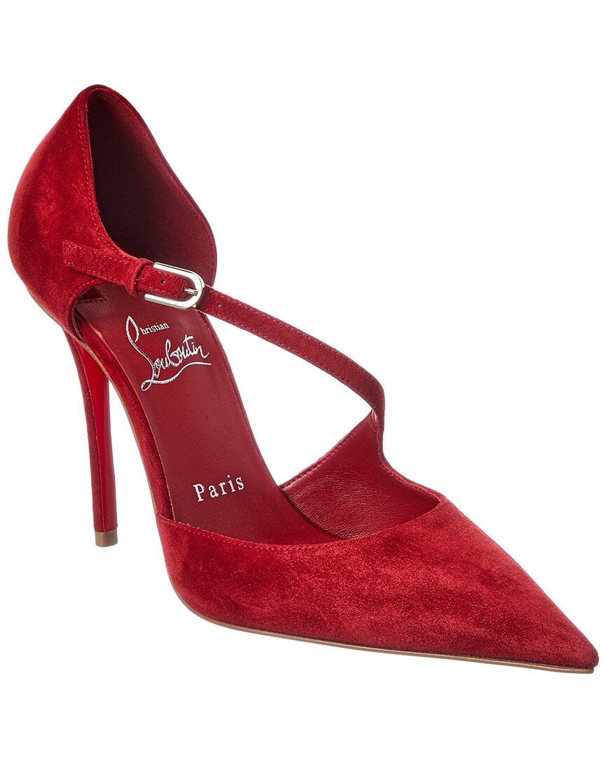 Christian Louboutin Miss Ziggyta 100 Suede Pump In Red