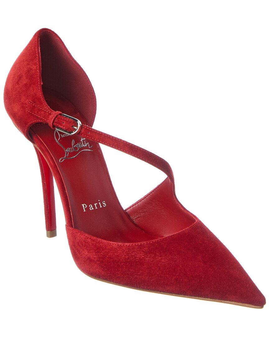 Christian Louboutin Miss Ziggyta 100 Suede Pump In Red