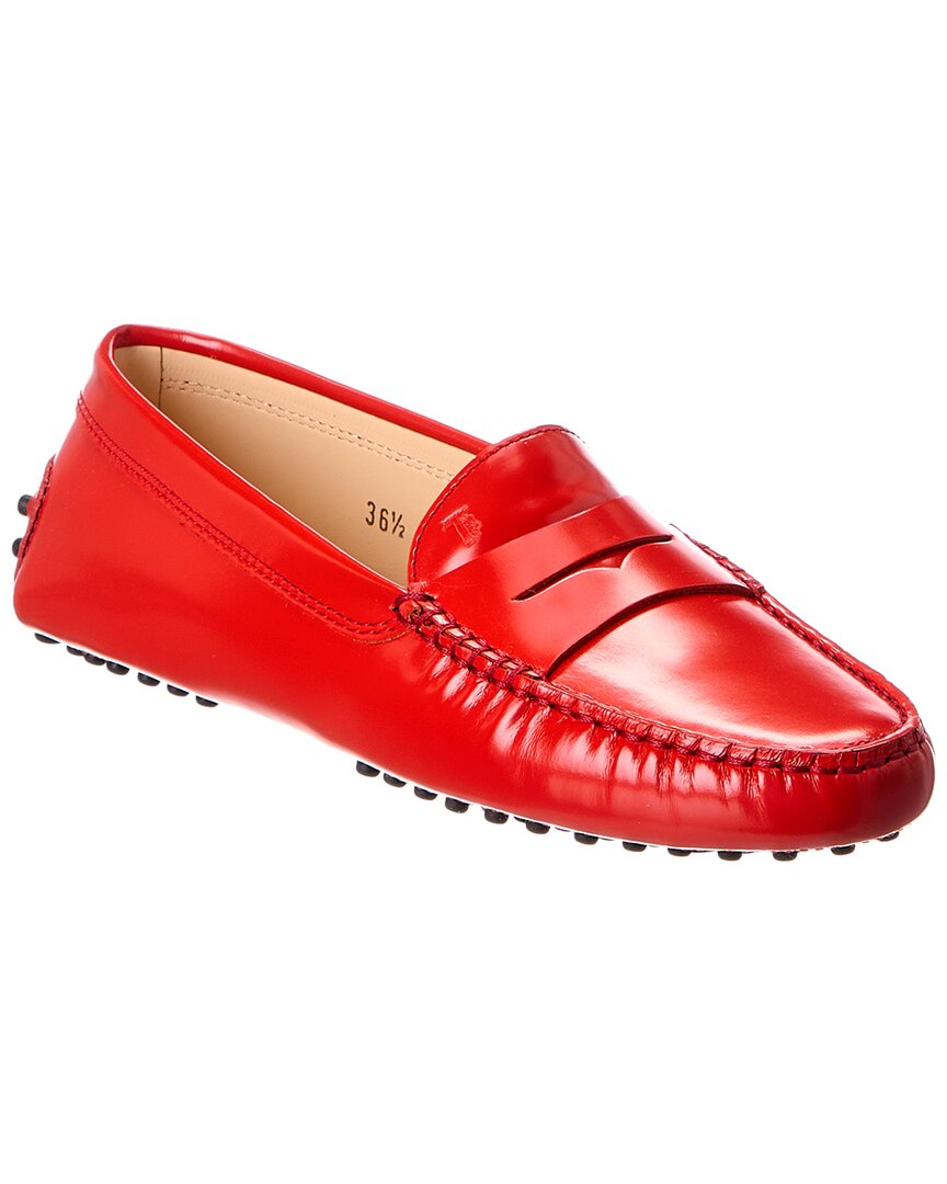 Tod's Gommini Donna Leather Loafer In Orange