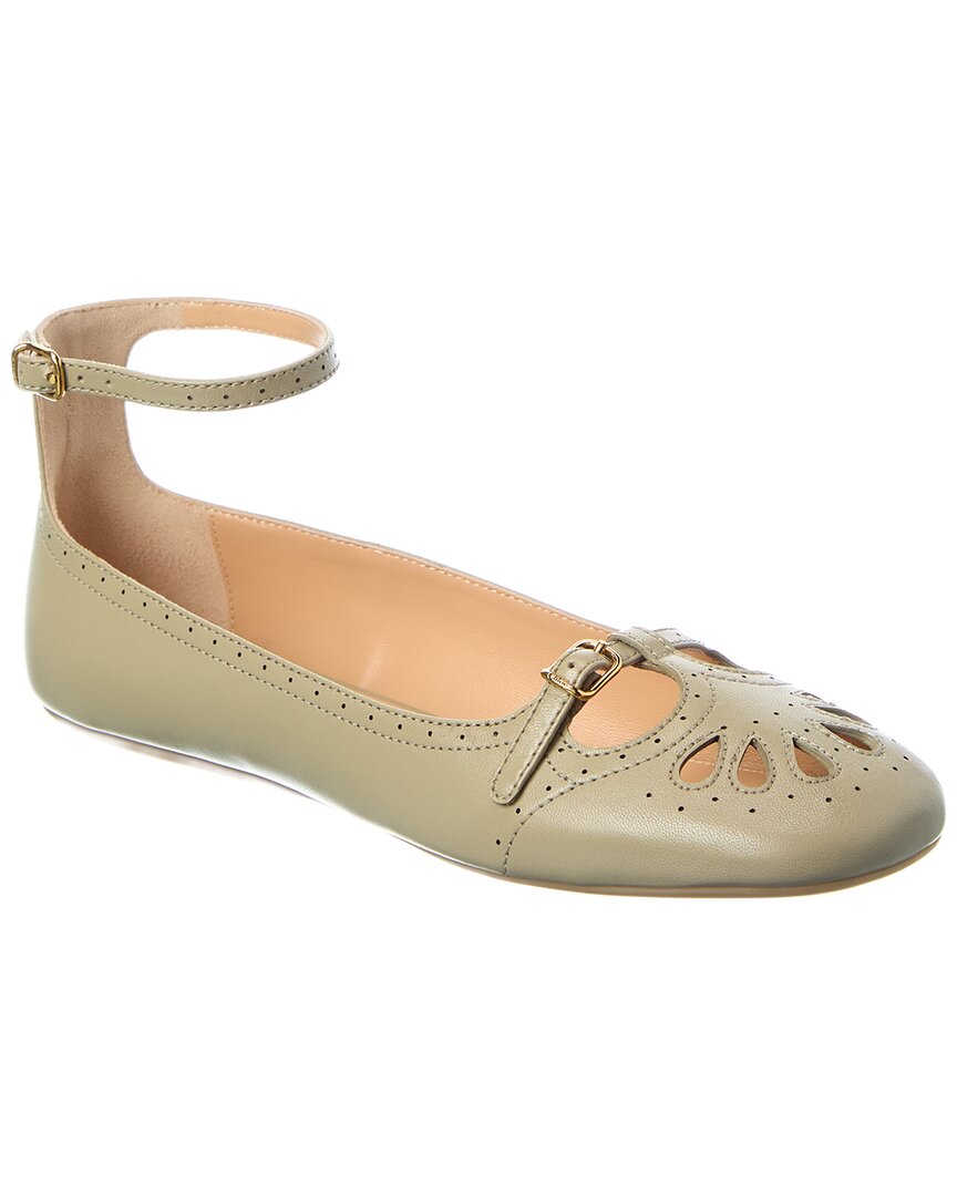 Chloé Misty Leather Ballerina Flat In Green