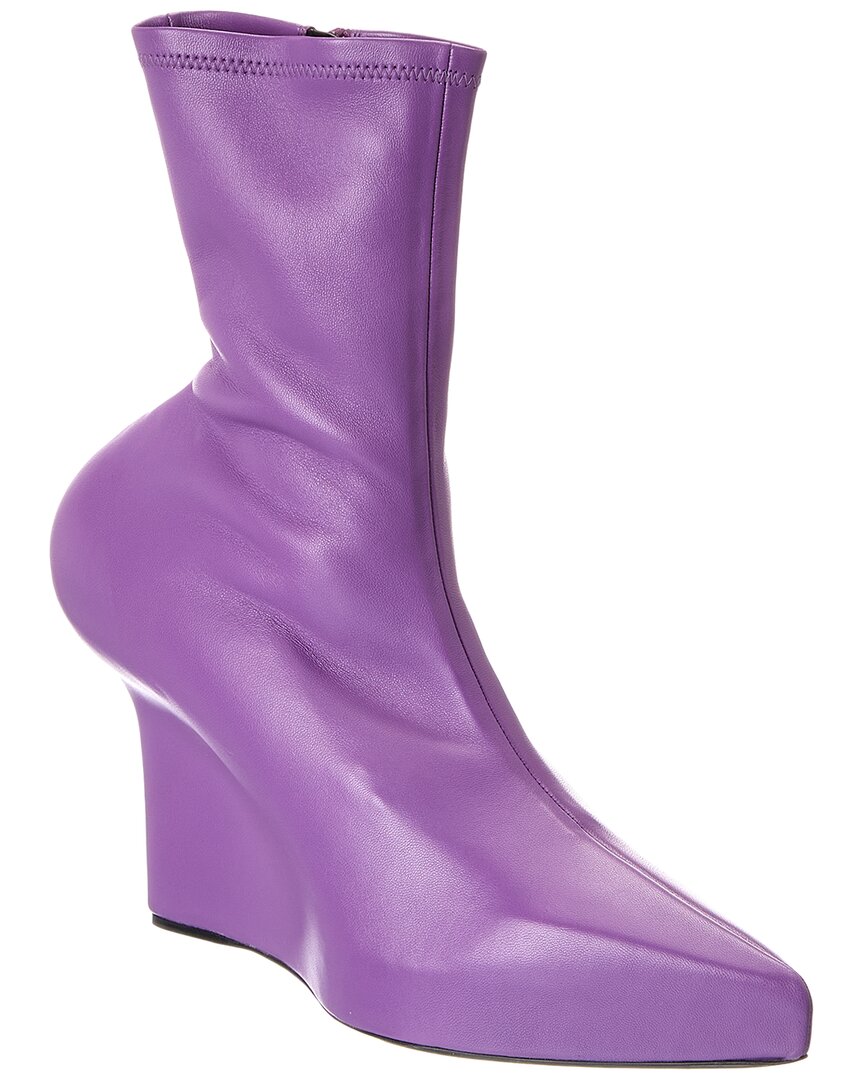 Givenchy Leather Wedge Bootie In Purple