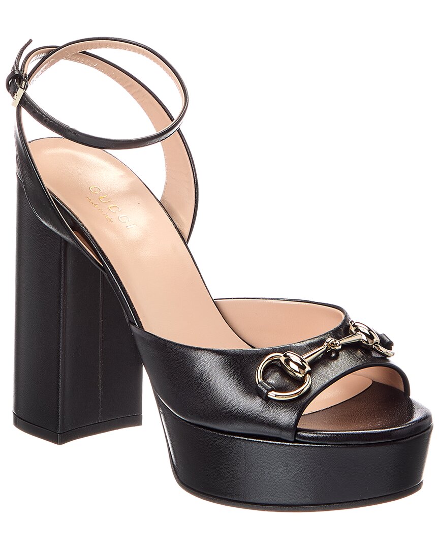Gucci Horsebit Platform Sandal1 In Black