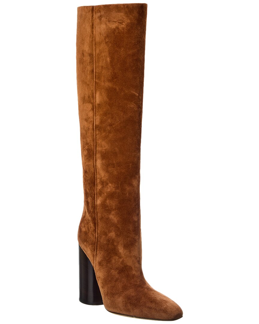 Ferragamo Pampero Suede Knee-high Boot In Brown