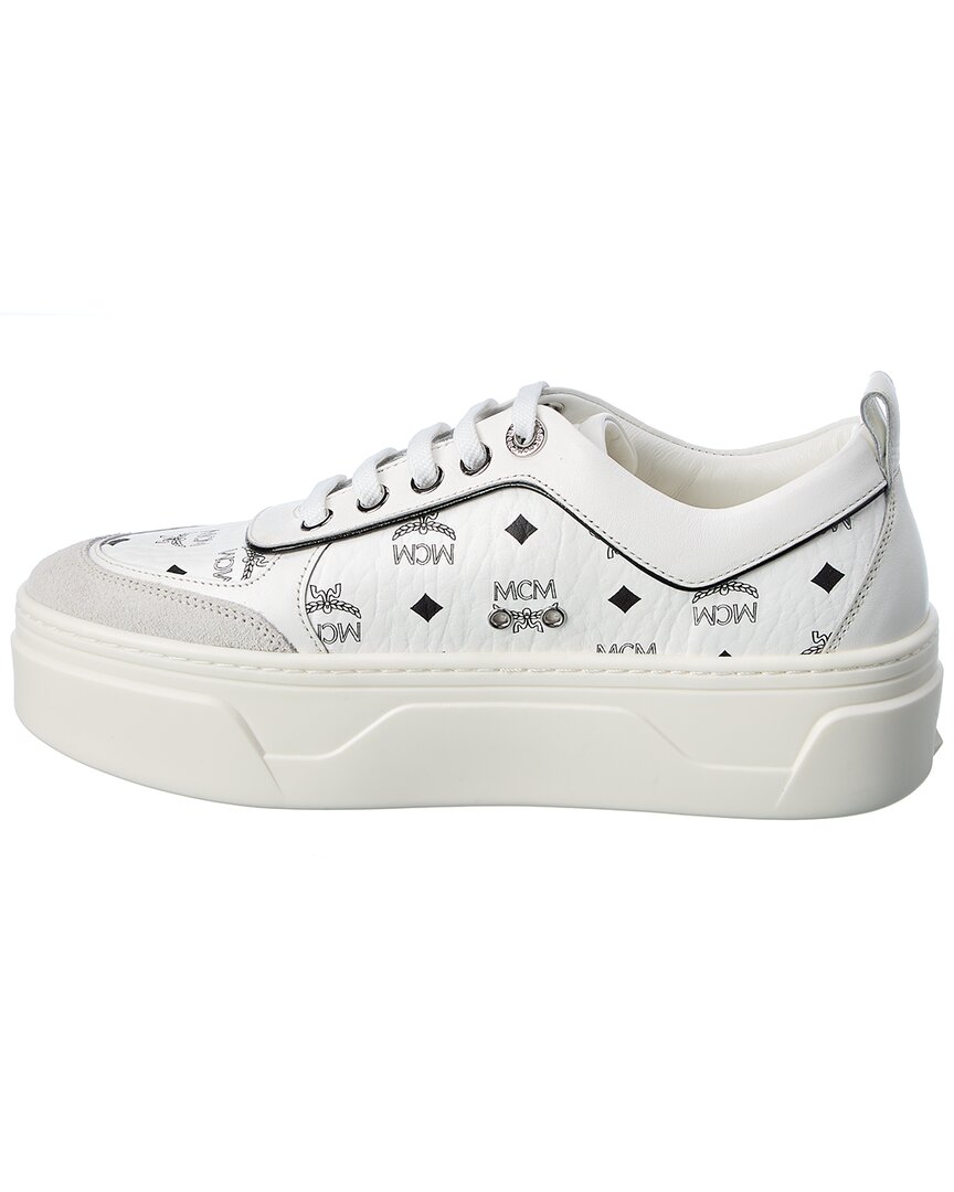 Mcm Skyward Visetos Platform Sneaker In White | ModeSens