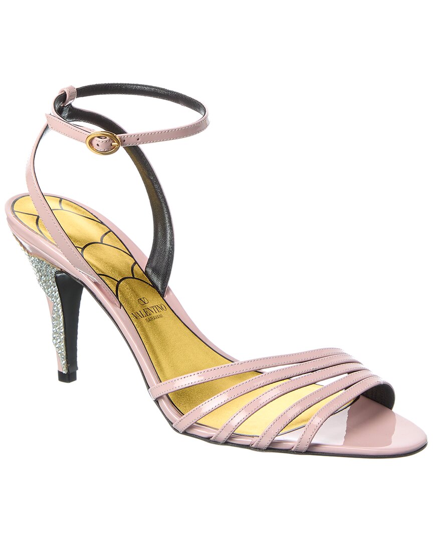 Valentino Ladycrush 85 Patent Sandal In Pink