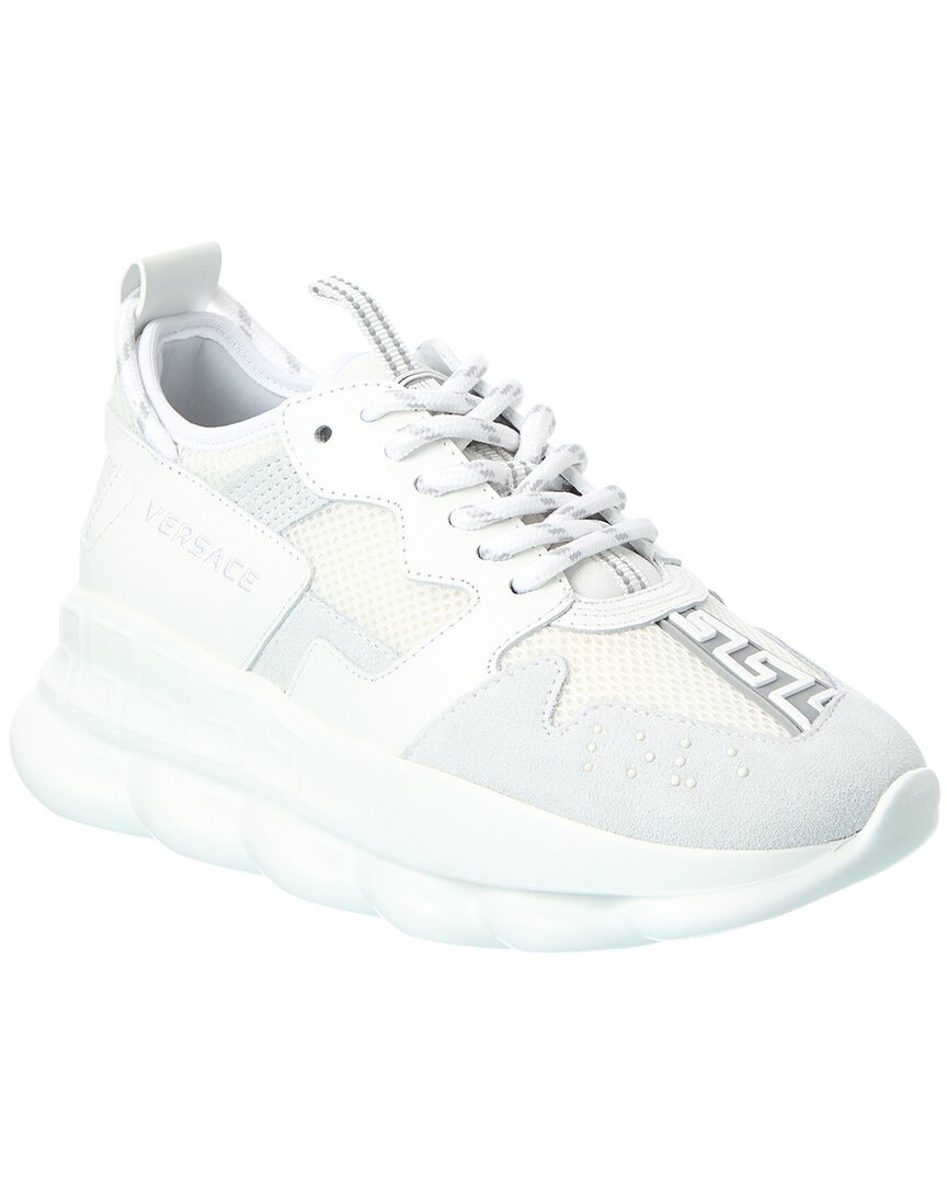 Versace Leather & Mesh Sneaker In Multi