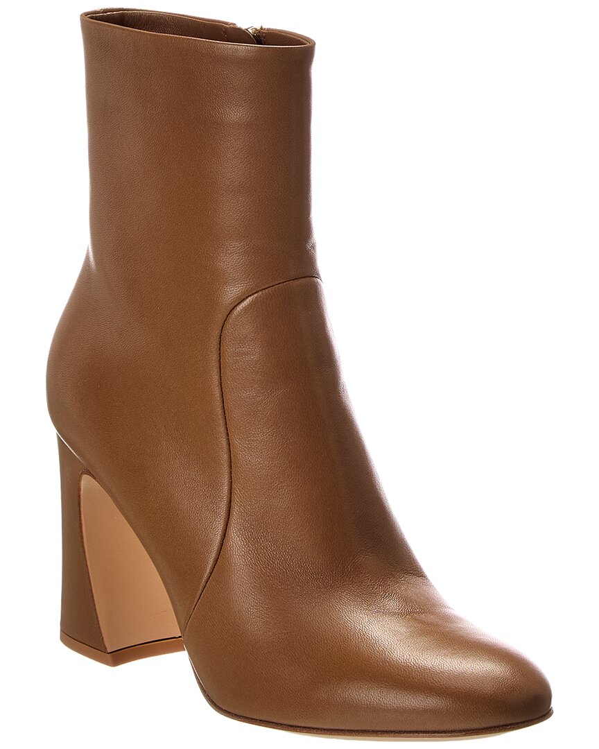 Gianvito Rossi 85 Leather Bootie In Brown