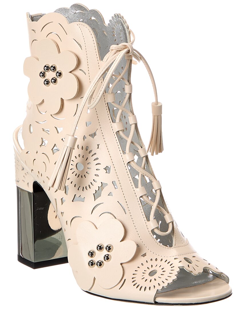 Roger Vivier Gulpure Leather Boot In White