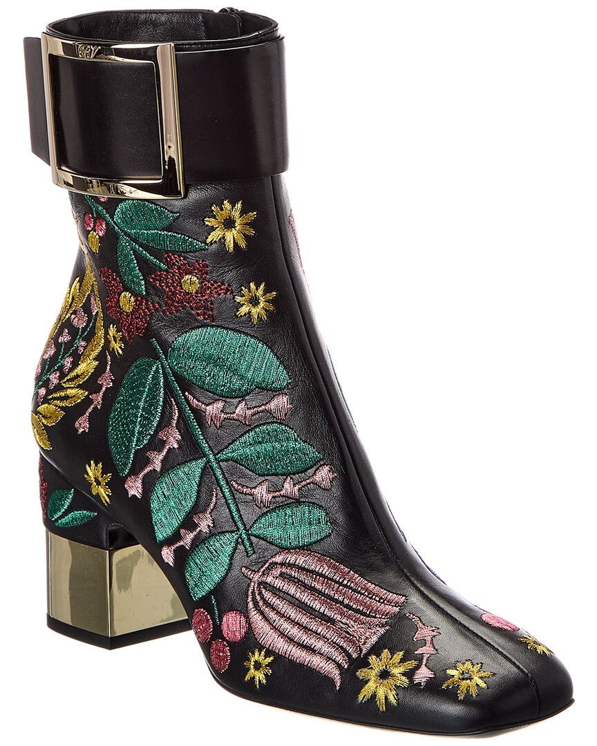 Roger Vivier Podium Leather Boot In Black