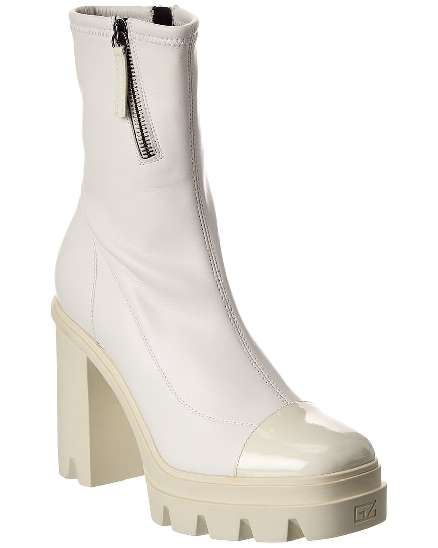 Giuseppe Zanotti Cubalibre 80 Leather Boot In White