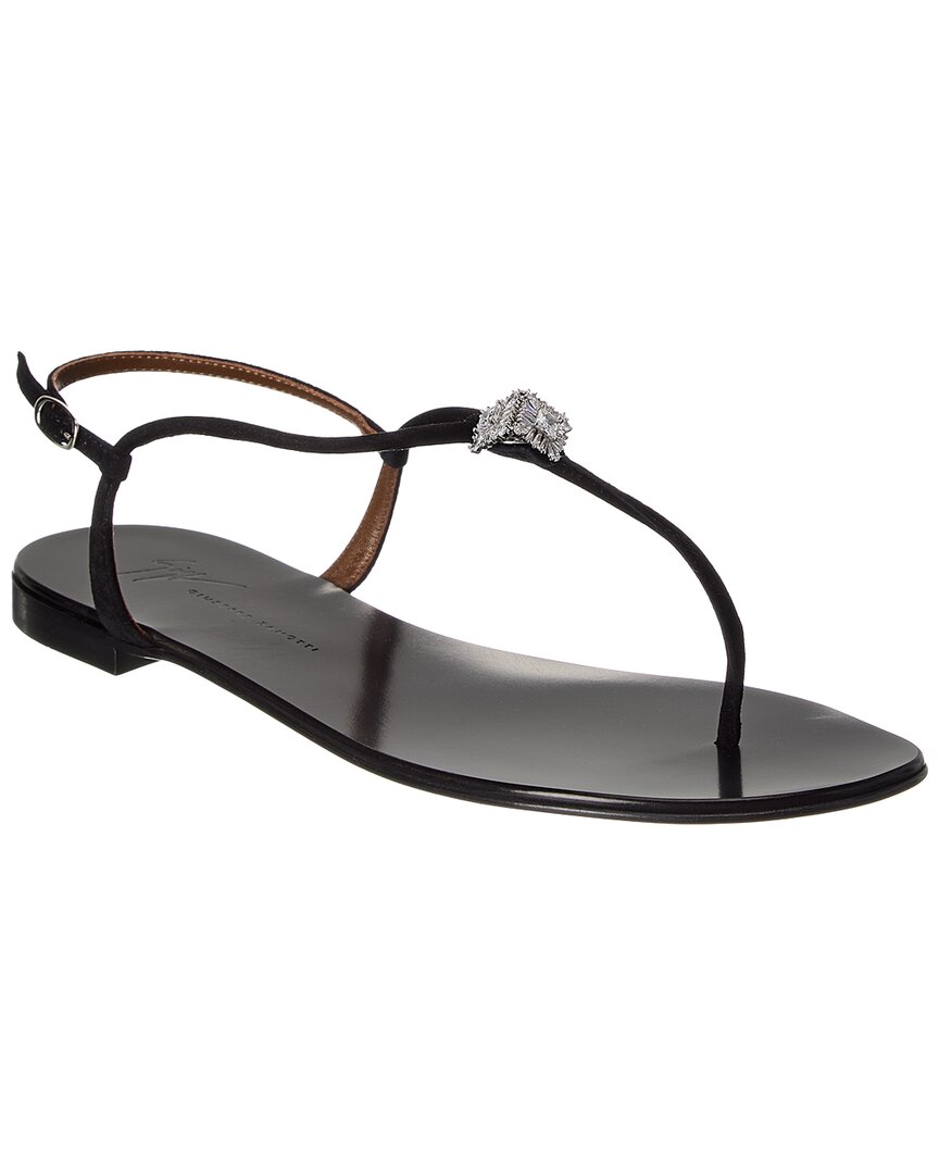 Giuseppe Zanotti Ganass Suede Sandal In Black