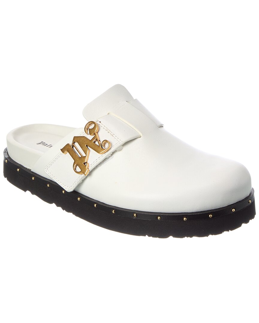 Palm Angels Studded Pa Leather Mule In White