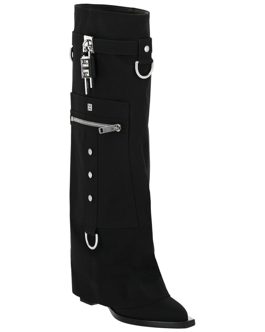 Givenchy Shark Lock Cowboy Boot In Black