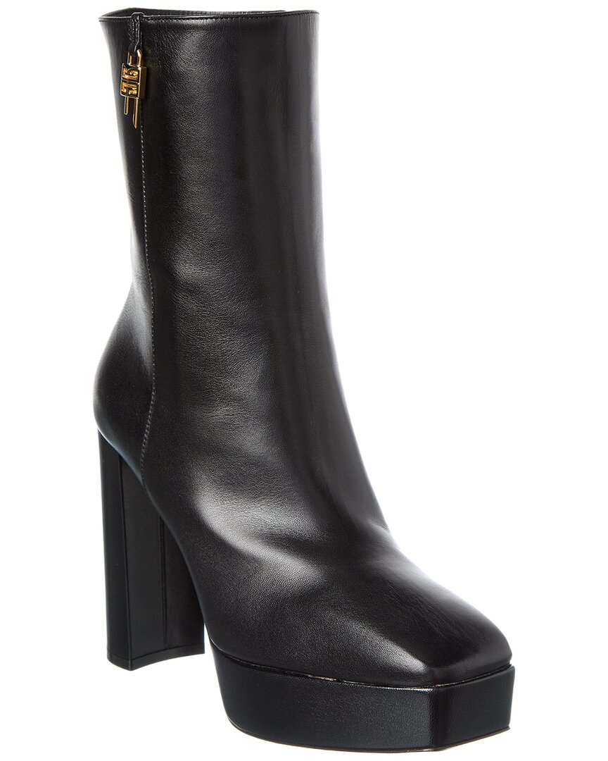 Givenchy G Lock Platform Leather Boot In Black