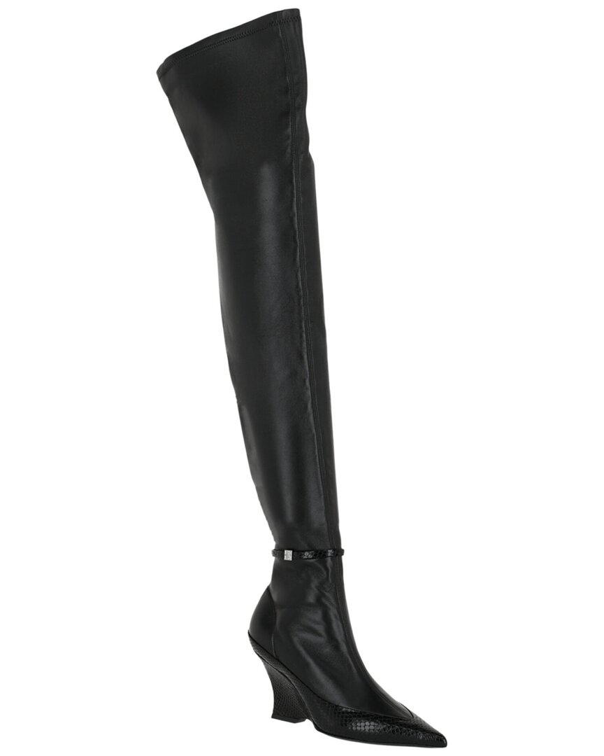 Givenchy Raven Leather Over-the Knee Boot In Black