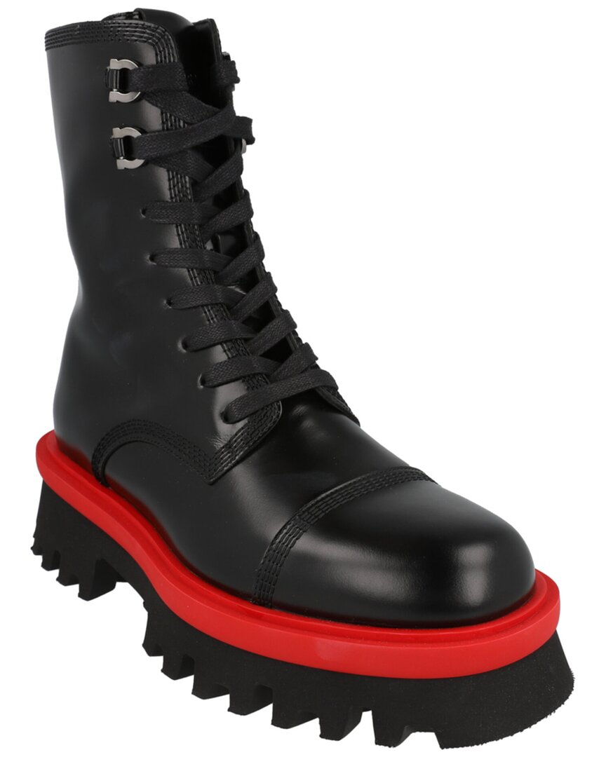Ferragamo Kira Leather Boot In Black
