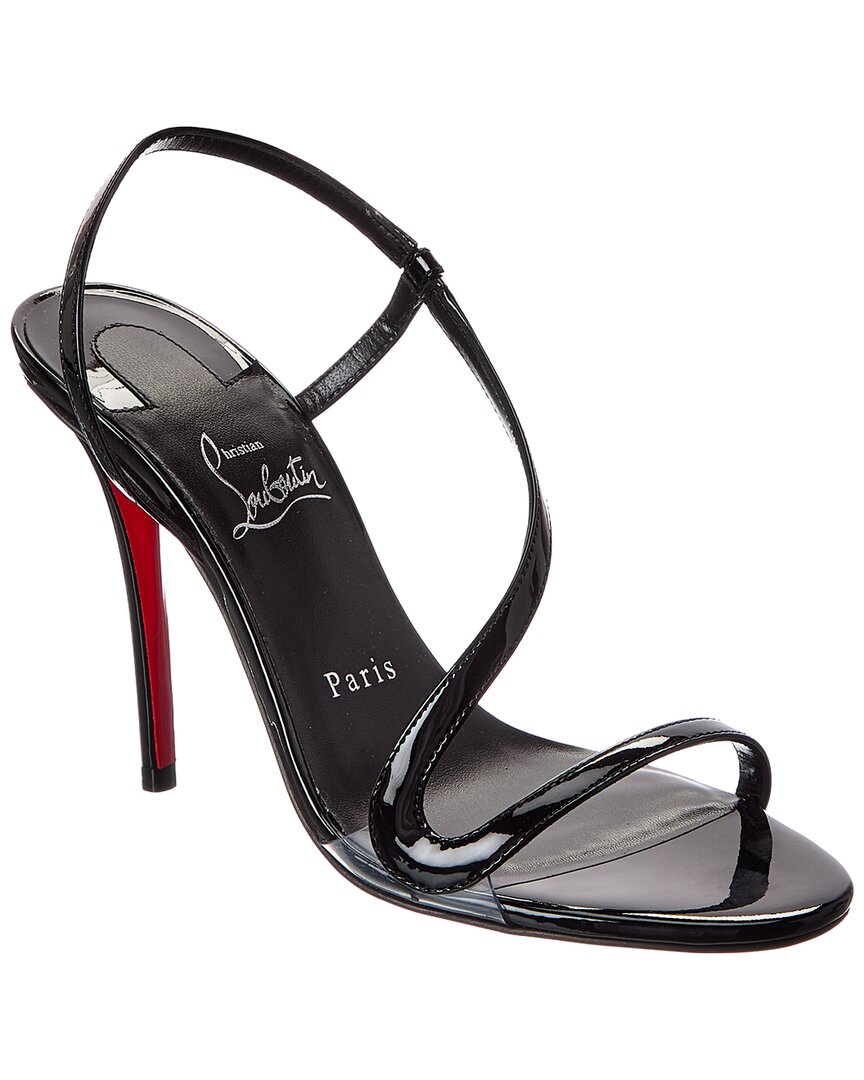 Christian Louboutin 100mm Pink Z Leather Slingback Heeled Sandals In Black