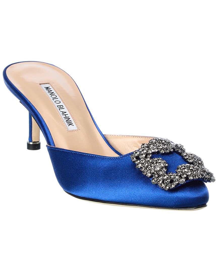 Manolo Blahnik Hangisimu 70 Satin Pump In Blue