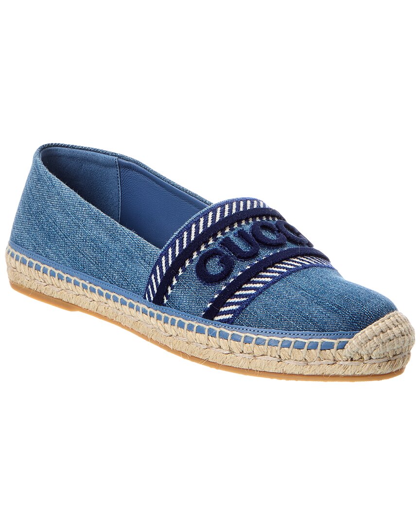 Gucci Denim Espadrille In Blue