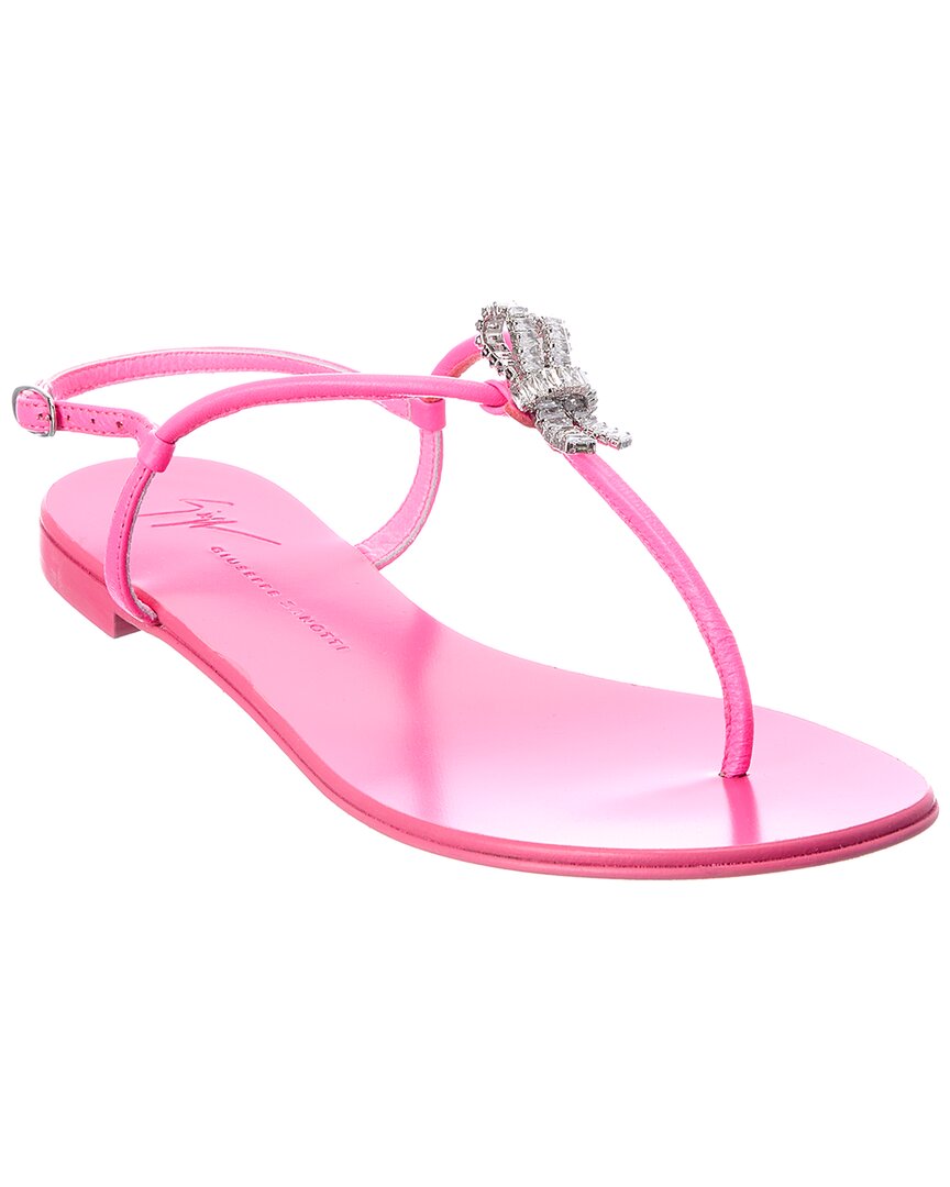 Shop Giuseppe Zanotti Rock Leather Sandal In Pink