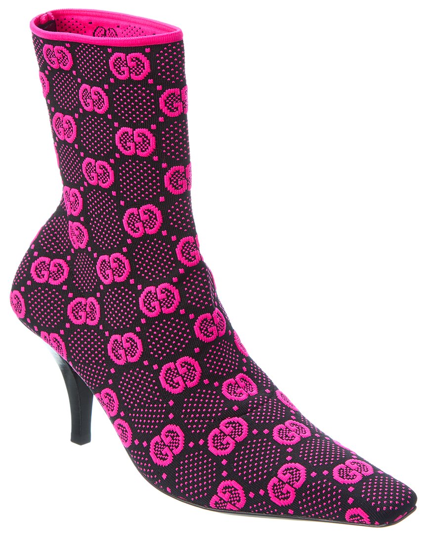 Gucci Gg Knit Bootie In Pink