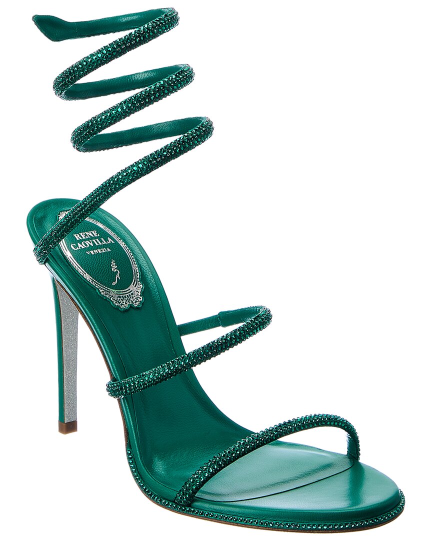 René Caovilla Rene Caovilla Cleo Crystal Embellished Sandals In Green ...