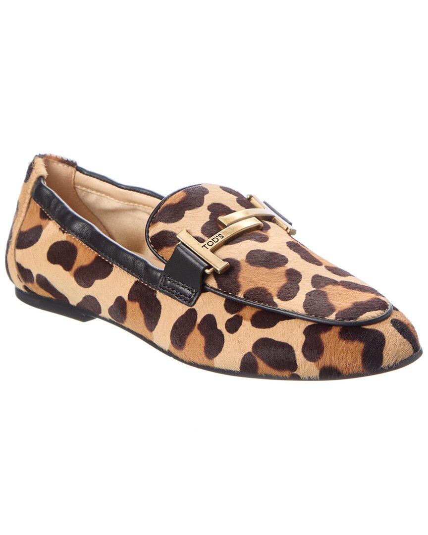 Tod's Double T Haircalf & Leather Loafer