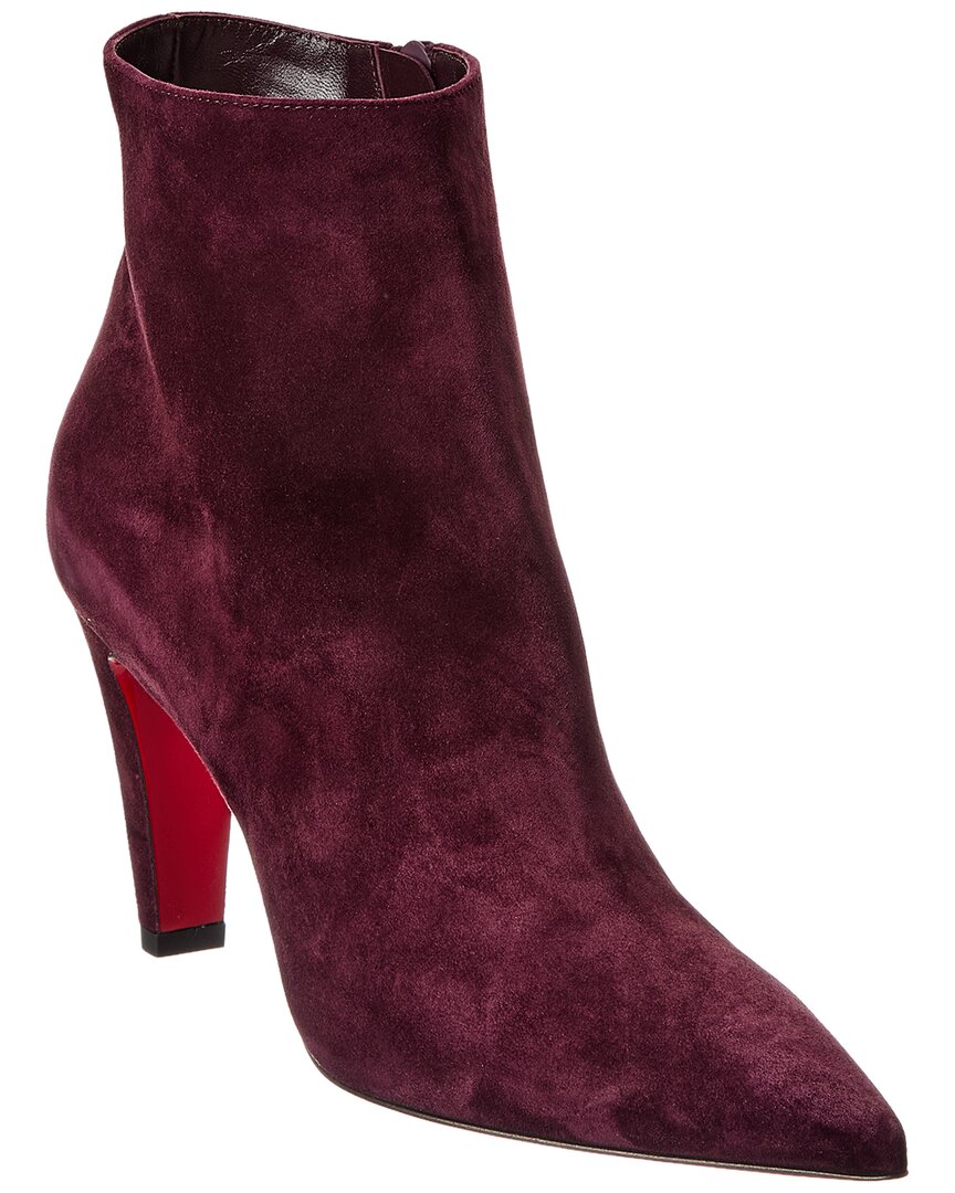 Christian Louboutin Vibella 85 Suede Bootie In Purple