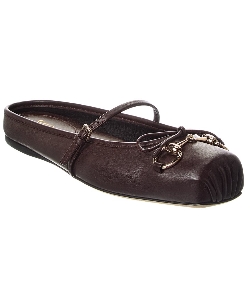 Gucci Horsebit Leather Mule In Brown