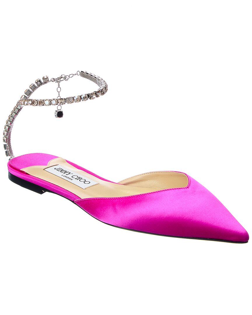 Jimmy Choo Saeda Crystal-embellished Pumps In Pink