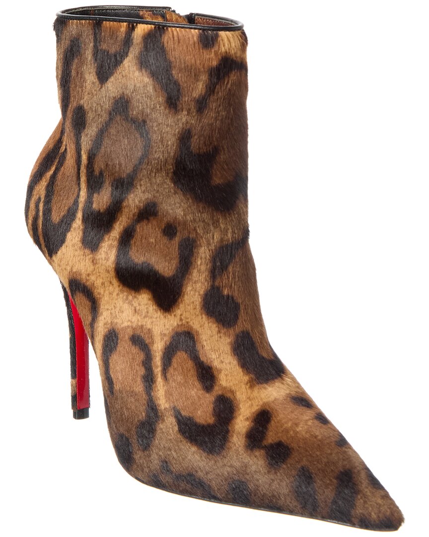 Christian Louboutin Miss Z 100 Haircalf Bootie In Brown