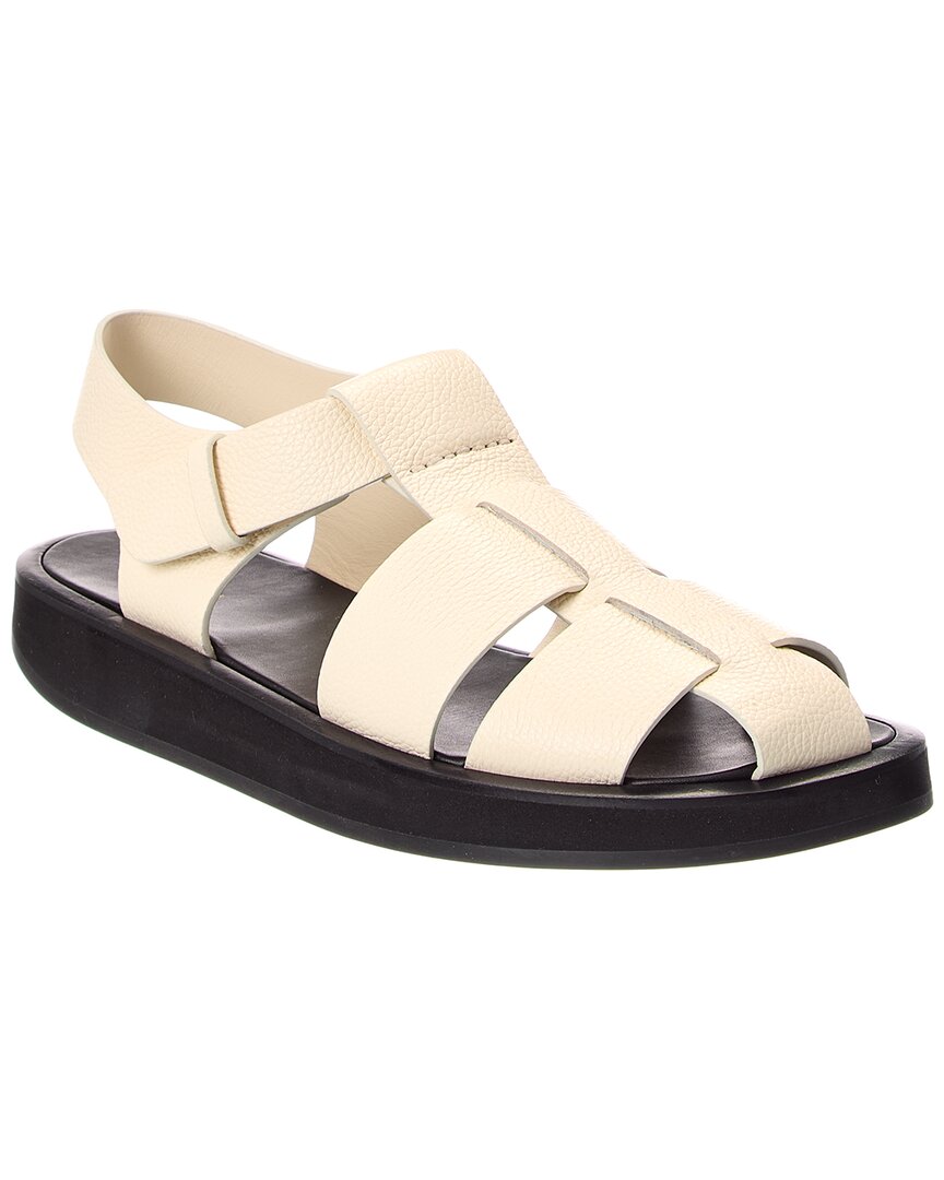 The Row Fisherman Leather Sandal In White