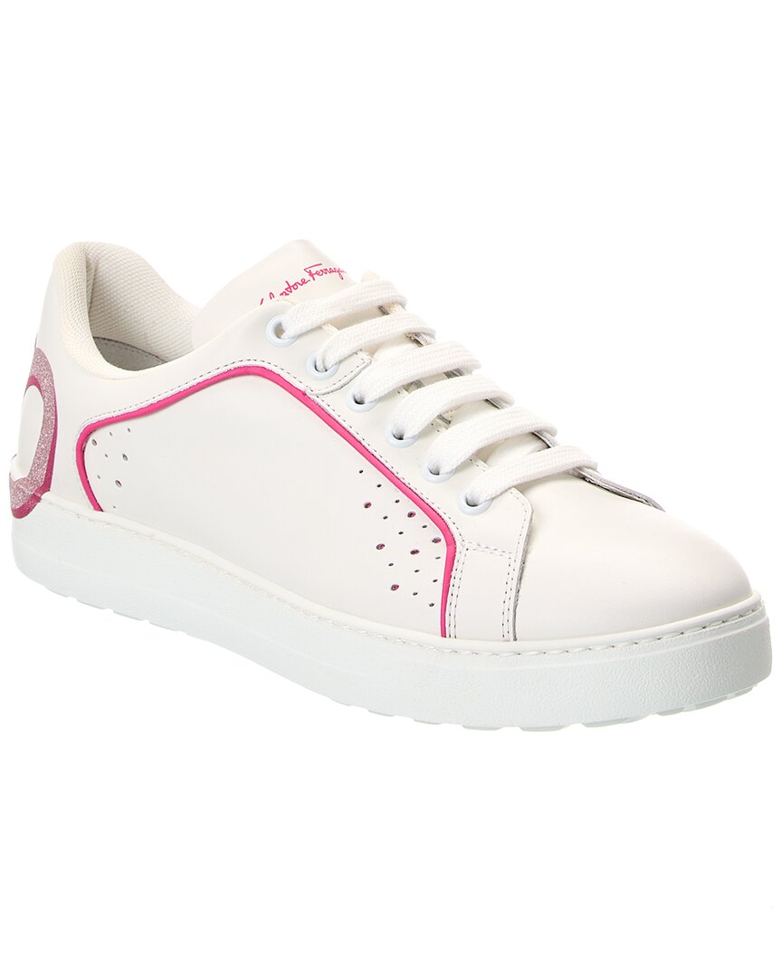 Ferragamo Manhattan Gancini-print Sneakers In Animal Print