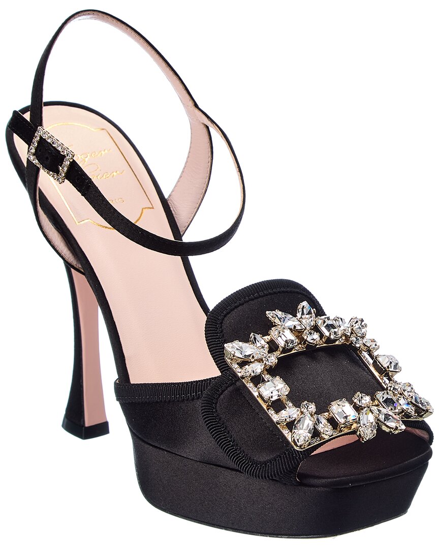 Roger Vivier Broche Buckle Satin Platform Sandal