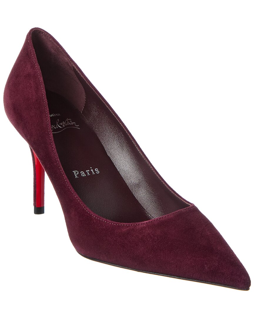 Christian Louboutin Miss Z 80 Suede Pump In Burgundy