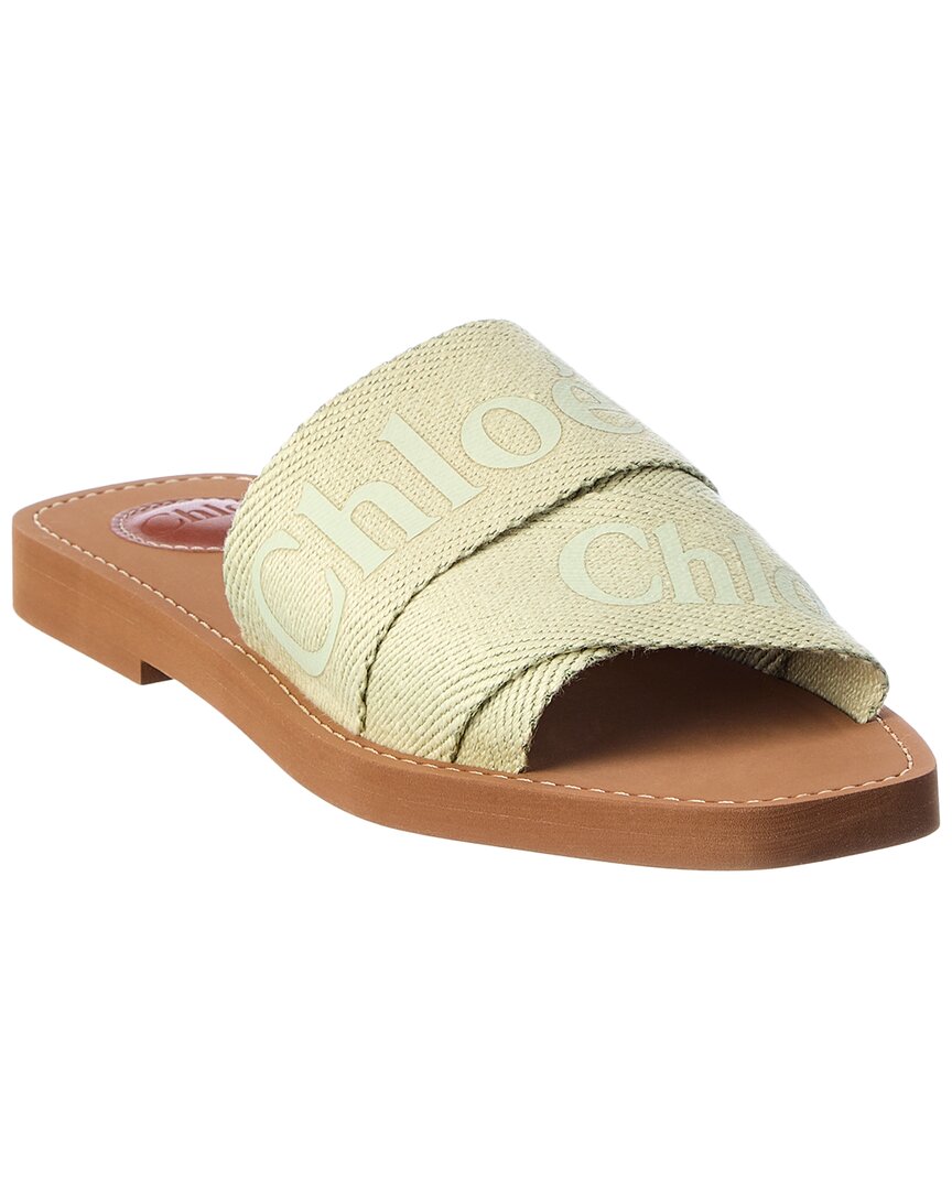 Chloé Woody Flat Mule In Green